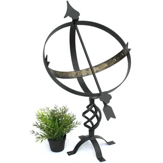 DanDiBo Ambiente DanDiBo Sonnenuhr Schwarz Metall Schmiedeeisen Wetterfest 70 cm Gartenuhr Uhr