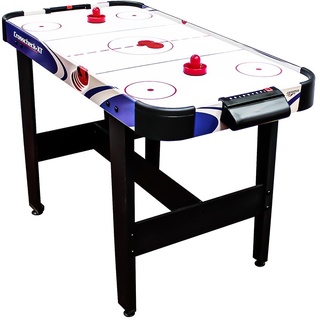 CARROMCO Airhockeytisch CROSSCHECK-XT | Air hockey Spieltisch mit belüftetem Spielfeld, Hochglanzspielfeld, inklusive Pusher und Pucks, 79 x 122 x 61 cm