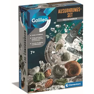 CLEMENTONI 59381 Austrabungs-Set Fossilien & Mineralien