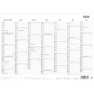 Heye Black&White Tafelkalender A4 2026