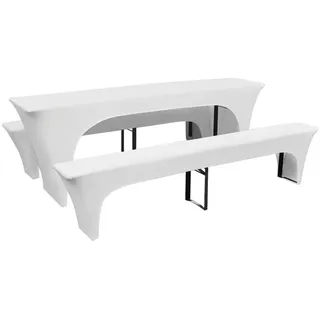 DOTMALL Hussen-Set 3-teilig Garten Tischdeko, Deko-Set Hochzeit Gartenparty weiß