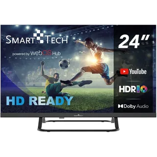 Smart Tech LED-TV HD 24 Zoll (60 cm) Smart TV Web OS-24HW01V- Netflix, Prime Video, Youtube 3 x HDMI – 2 x USB Dolby Audio