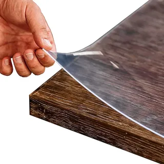 Ertex Tischfolie Transparent 2.2mm Mit Abgeschrägter Kante - Tischschutz Versch. Größen und Wunschmaß - PVC Schutzfolie für Tisch 10 x 14