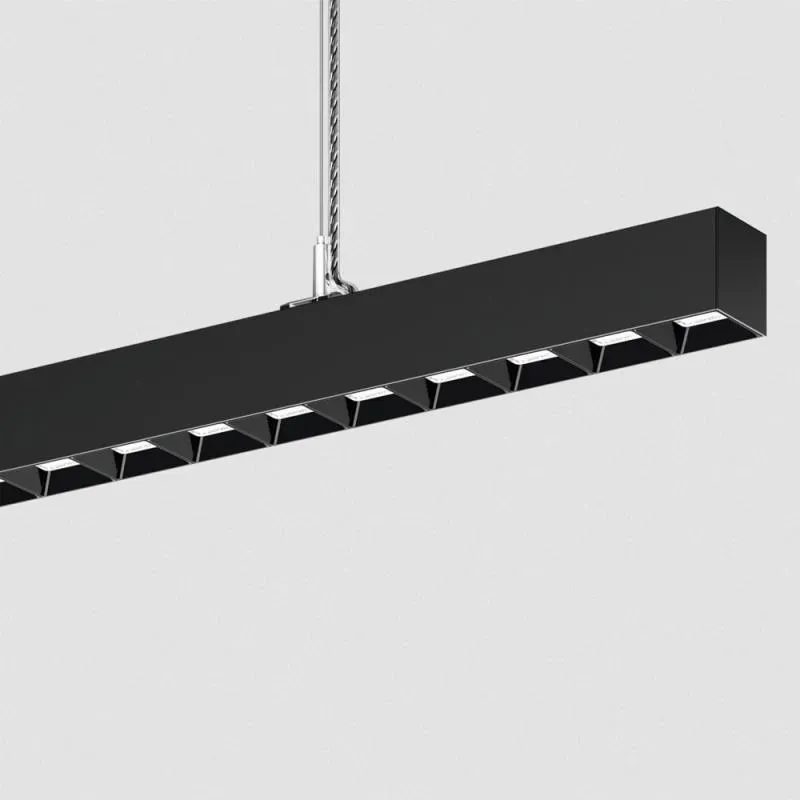 Siteco Silica® 21, Pendelleuchte direkt/indirekt, Darklight-Reflektor, schwarz, 2700..6500K 7770lm UGR ≤ 19, DALI DT8, tiefschwarz matt