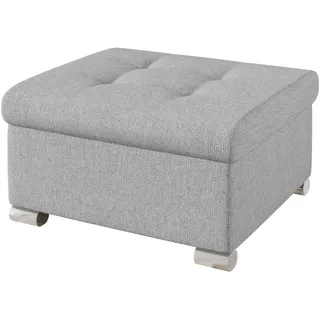 MIRJAN24 Polsterhocker Niko Klein, Silber Füße, 70x68x41 cm grau