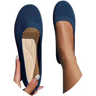 Flache Schuhe Zum Kleid Sommerschuhe Damen Bequem Gewebte, orthopädische, atmungsaktive, weiche Schuhe für Damen, zum Spazierengehen, Slip-On-Schuhe aus Damen Slip On Sneakers Damen BarfußSchuhe - 42 EU