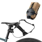 Qunature Fahrrad Satteltasche Halter Backpacking Sitztasche Stabilisator Stütze, Schwarz - Schwarz