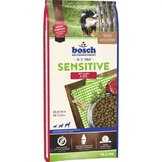 Bosch Sensitive Lamb & Rice – Premium-Trockenfutter für ausgewachsene, sensible Hunde mit Reis und Lamm 15 kg