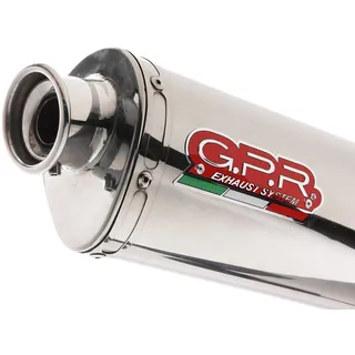 GPR EXHAUST SYSTEMS Trioval Slip On Schalldämpfer für Kawasaki KLR 650 88-05 Glossy Silver