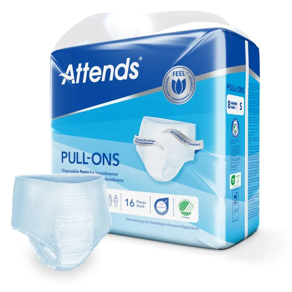 Attends Pull-Ons 8 Small, 60-90 cm Hüftumfang 4 x 16 = 64 Stück