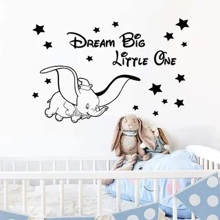 Wandaufkleber Kinderzimmer Dumbo Dream Big Little One Kinderzimmer Baby Aufkleber Für Wohnzimmer Für Schlafzimmer Für Kinderzimmer Kinderzimmer