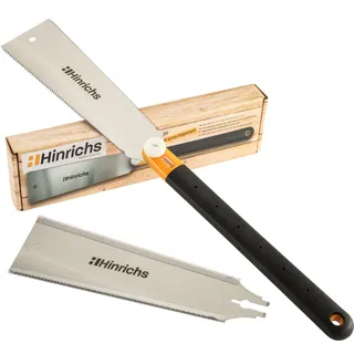 Hinrichs Ryoba-Säge Typ Japansäge 25 cm - Holzsäge aus Karbonstahl - Doppelseitige Säge für Holz & Kunststoff - Zugsäge - Set inkl Wechsel-Sägeblatt - Handsäge im Japanischen Stil