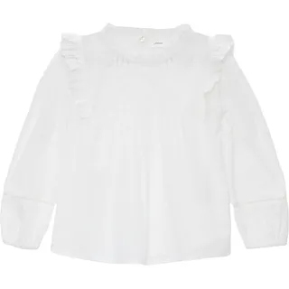 s.Oliver - Bluse mit Lochstickerei und Rüschen, Kinder, weiß, 104/110