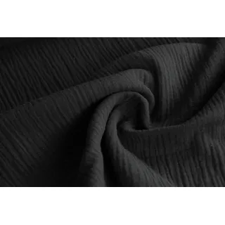 Baumwolle Musselin/Double Gauze Sabbertuch/Spucktuch Uni divers. Farben - 0,5 Meter - 130 cm Breit (069 Schwarz)