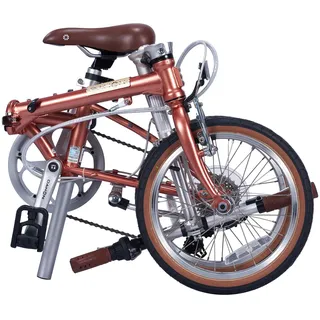 DAHON Boardwalk D7 Klappfahrrad für Erwachsene 16 Zoll Faltrad mit 7 Gang Schaltung, Faltbares Citybike für Pendler und Reisen, Rose Gold