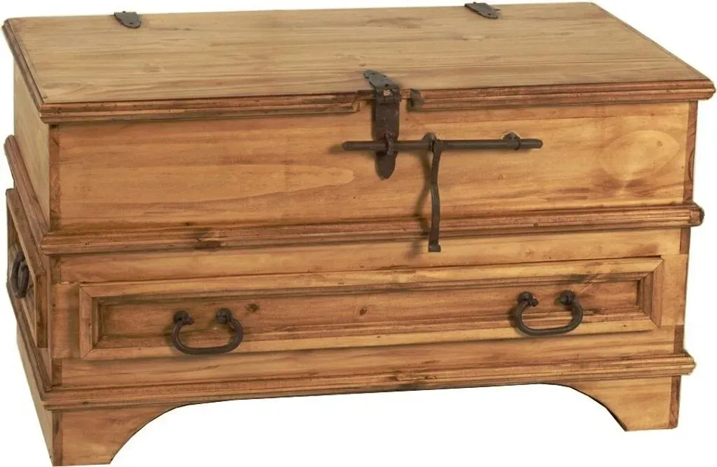 Mexico Truhe 90cm Massivholz Pinie  Mexiko Möbel Mexikanisch