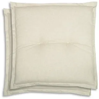 Gartensitzkissenset, Beige, Textil, 2-teilig, Füllung: Schaumstoff, Vlies, 50x7x50 cm, Oeko-Tex® Standard 100, pflegeleicht, hochwertige Qualität, langlebig, für den Außenbereich geeignet, Outdoor-Kissen, Outdoor-Sitzkissen