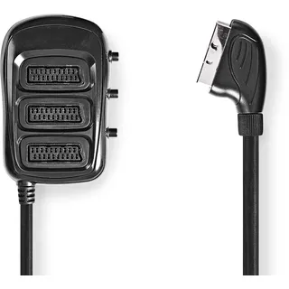 Nedis N CVGB31835BK05 - SCART Stecker 3x SCART Buchse 0.50m, Rund