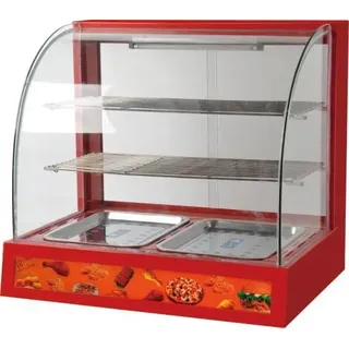 GastroHero Warmhaltevitrine / Snackwärmer 660 mm, bis 85 °C, mit Beleuchtung