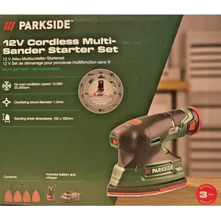 Parkside 12V Akku Multischleifer Starterset PAMS, mit Akku 12V und Ladegerät