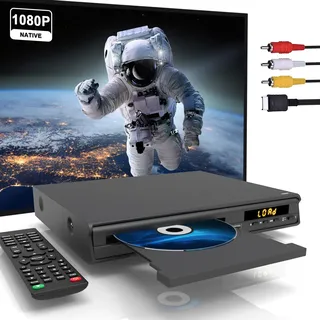 HDMI DVD-Player 1080P, Regionsfreier DVD-Player für TV, HDMI/AV-Anschluss/USB/Mikrofoneingang, NTSC/PAL-System, Fernbedienung, Vollständige Regions kompatibilität