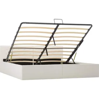 vidaXL Stauraumbett Hydraulisch Weiß Kunstleder 180×200 cm