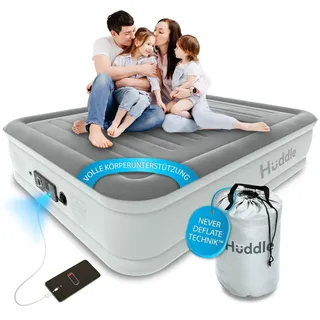 Huddle® Luxury King Luftbett mit patentierter Doppelpumpe SlumberGuardTM Premium Technologie | Aufblasbare Matratze mit Pumpe | Aufblasbare Matratze | Verfügbare Größen: Single, Double, King