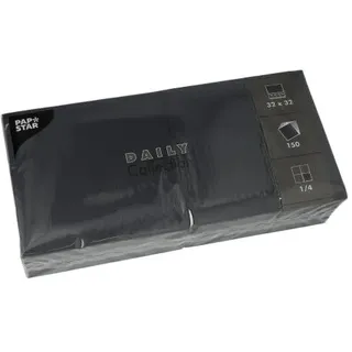 Papstar Servietten Daily Collection schwarz 2-lagig 32,0 x 32,0 cm 150 St.