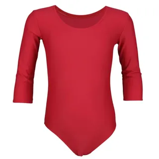 Aquarti Mädchen Body 3/4 Arm Ballett Trikot, Farbe: Rot, Größe: 140 - 140