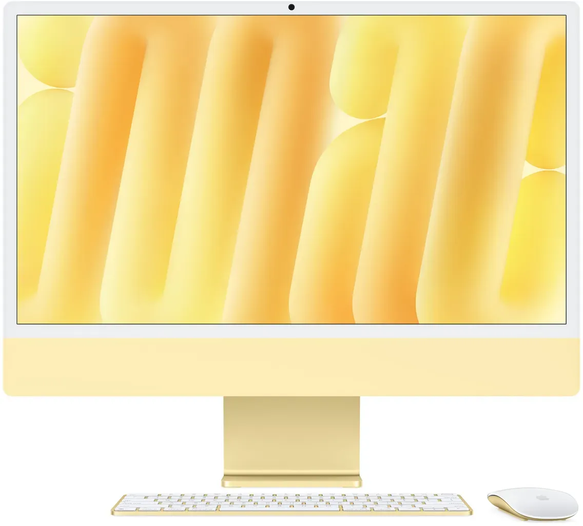 Apple iMac Gelb CZ1EK-00100010 - 61cm24'' M4 10-Core CPU, 10-Core GPU, 16GB RAM, 512GB SSD, Standardglas, Magic Keyboard TID und NUM