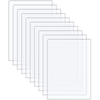 Wisafory 10 Stück Acrylglas Platt Klare Kunststoffplatten Transparente Acrylplatten mit Schutzfolie Acrylglas-Platte für Fotorahmen, Projektausstellung, Malerei, Tischaufsteller 5x7 Zoll/17,5x12,5cm
