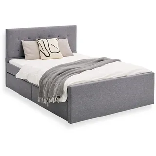 Homestyle4u Polsterbett 120 x 200 cm Grau