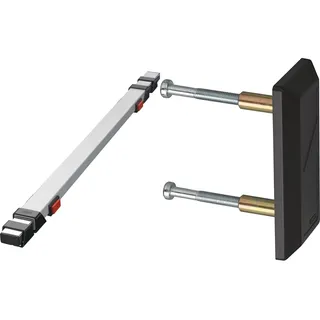 ABUS Tür-Panzerriegel PR1400, silber, 10254 & Befestigungs-Set PA1018, für Panzerriegel, schwarz, 10661