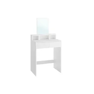 VASAGLE Schminktisch mit Spiegel und 2 Schubladen weiß