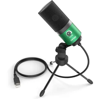 Fifine Mikrofon PC USB, Microphone für MAC PS4 PS5, Studio Microfon mit Ständer, Studioqualität Aufnahme kondensator-Mikrofone - Grün