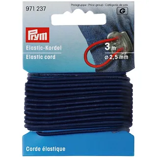 Prym 971237 Elastic-Kordel, 2,5 mm, 3 m, marine