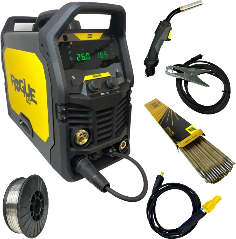 Schweissgerät ESAB Rogue EM 180 mit Brenner und Zubehör