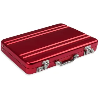 WINKIO Geldkoffer als Geldgeschenk, Geldgeschenke Verpackung,Aluminium mit Schnappverschluss Scheck Geschenk für Gutscheine Hochzeitsgeschenke(Rot)