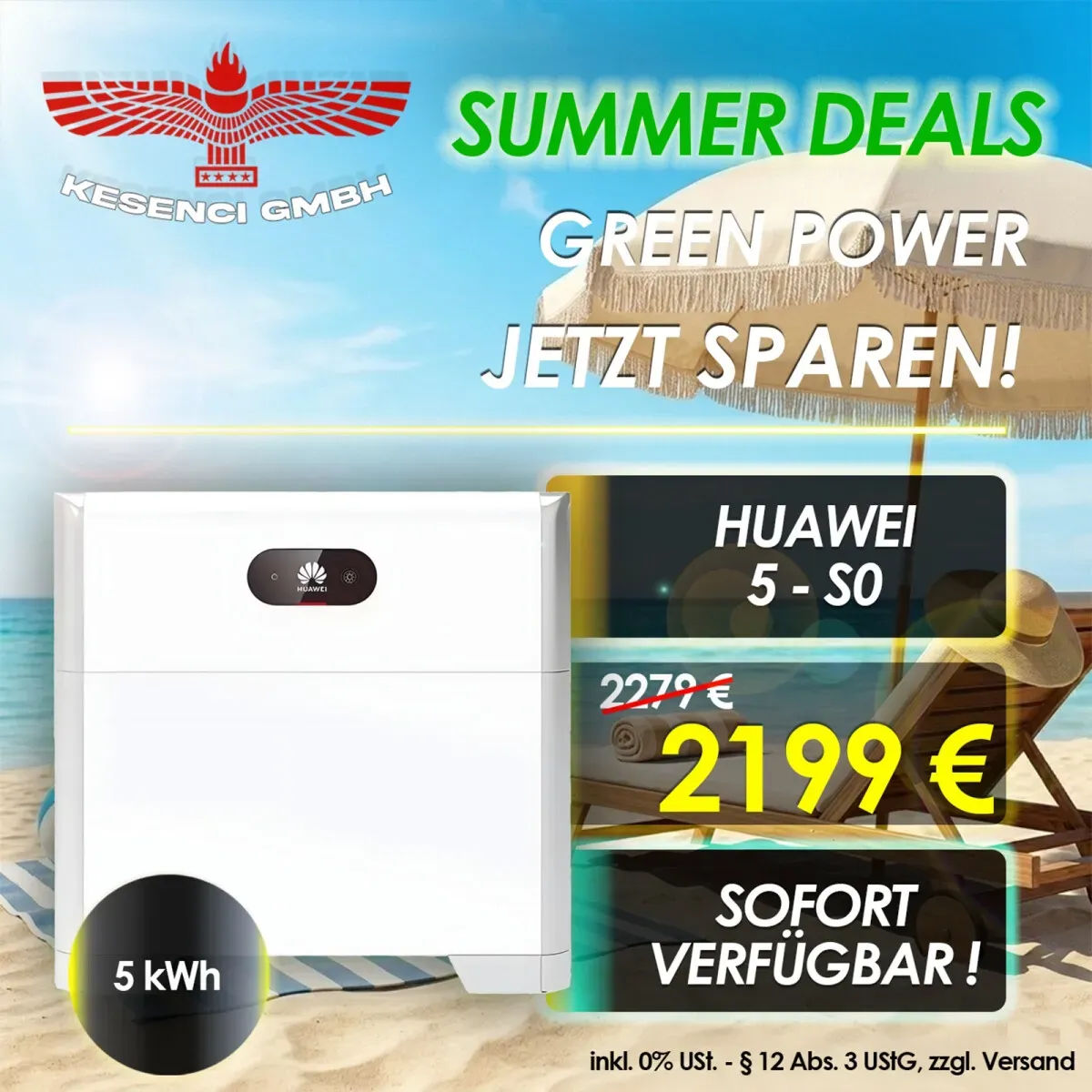 SUMMER DEALS ! Huawei Speicherpaket Batteriespeicher 5kWh LUNA2000 5-S0