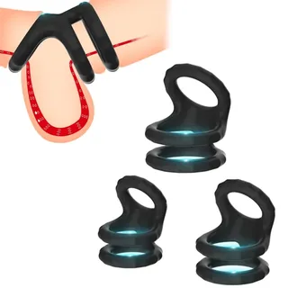 SMGKB Penisringe, Premium Dehnbarer Silikon Penisring für Sex Männer,Pleasure Ring mit Hodensack-Ring Gürtel, Erotik Sexspielzeuge,Extrem Potenzsteigerung Erektionshilfe Sextoy für Männer (S+M+L)