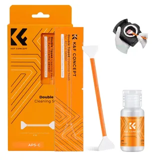 K&F CONCEPT 16mm APS-C Sensor-Reinigungsset, Kit für spiegellose Digitalkameras, Enthält 20ml Reiniger & 10 doppelseitige Swabs für APS-C CMOS & CCD Sensoren, Perfekt für Kameraobjektivreinigung
