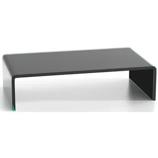 DURATABLE® TV Aufsatz aus Glas in Schwarz 450 mm x 250 mm x 110 mm Glastisch LCD Fernsehtisch TV Aufsatz TV Tisch