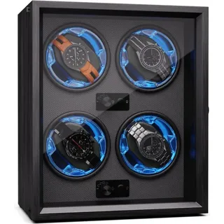 Klarstein - Uhrenbeweger für Automatikuhren, Automatik-Uhrenbeweger für 4 Uhren, Automatikuhr Uhrenbeweger mit Acryl-Tür, Automatischer Uhrenbeweger,