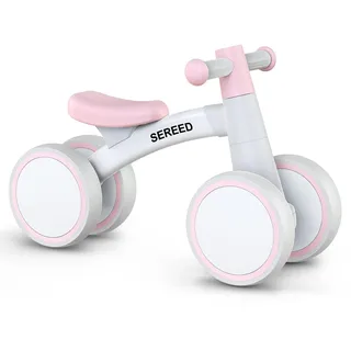 SEREED Kinder Laufrad ab 1 Jahr, Lauflernrad Spielzeug für 12-24 Monate Baby, Erstes Fahrrad ohne Pedal mit 4 Rädern für Jungen und Mädchen, Kleinkinder Erste Geburtstag Geschenk
