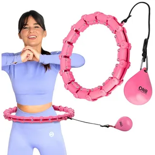 One Fitness Hula Hoop mit Noppen, und Gewichten OHA02 rosa