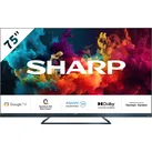 SHARP LED-Fernseher "SHARP 75FQ5EG Quantum Dot Google TV 189 cm (75 Zoll) 4K Ultra HD QLED", E (A-G), schwarz, 75, Fernseher, Quantum Dot, QLED, Dolby Atmos, Dolby Vision, HDMI 2.1 mit eARC