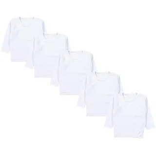 TupTam Unisex Baby Wickelshirt Langarm 5er Pack, Farbe: Weiß, Größe: 62 - 62
