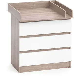 Vicco Wickelkommode Wickeltisch Kommode mit 3 Schubladen Emma