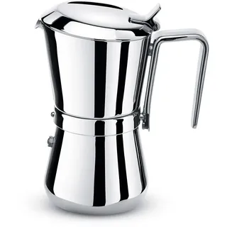 Giannini Italienische Kaffeekocher Edelstahl Espressokocher Induktion 3/1 Tassen, Made In Italy, Restyling von 1968