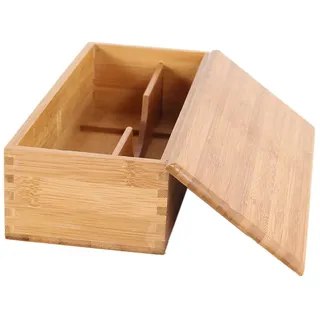 Besteckkasten Besteckhalter Ordnungsbox Aus Bambus, Japanischer Stil Holz Essstäbchen Aufbewahrungsbox Mit Deckel Für Küche, Stapelbarer Schubladen Organizer Für Besteck Und Küchenutensilien